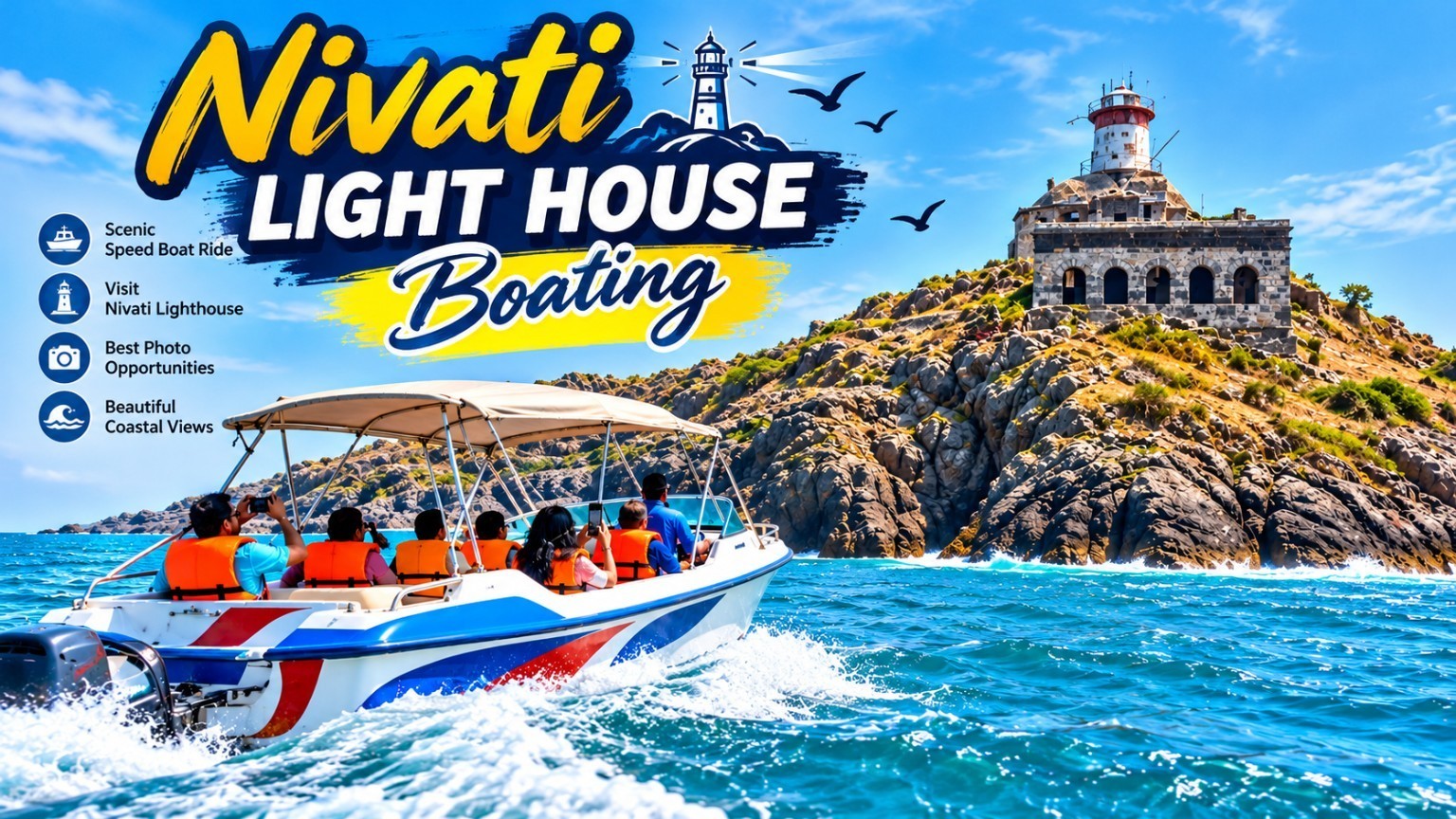Nivati Lighthouse boating attraction poster